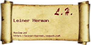 Leiner Herman névjegykártya
